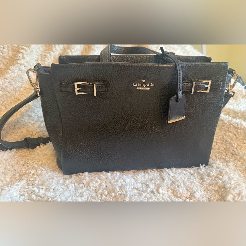 Kate Spade Holden Leather Tote Bag Black Removable Strap - Picture 6 of 11